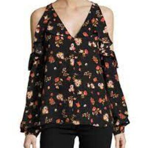 Kobi Halperin Marlena Floral-Print Silk Blouse XS